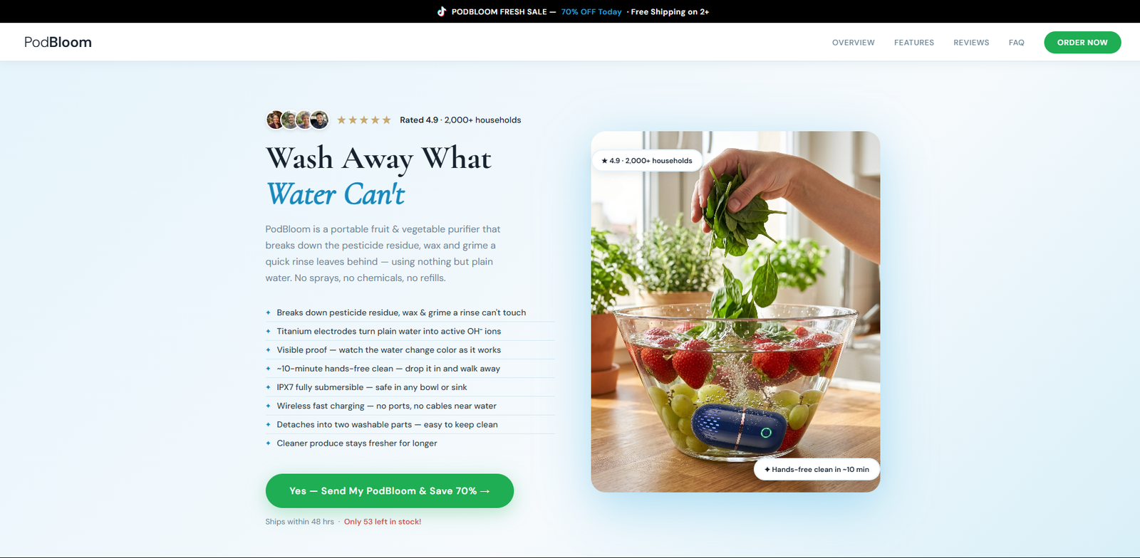 PodBloom Produce Cleaner UK
