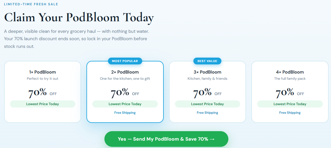 PodBloom Produce Cleaner UK